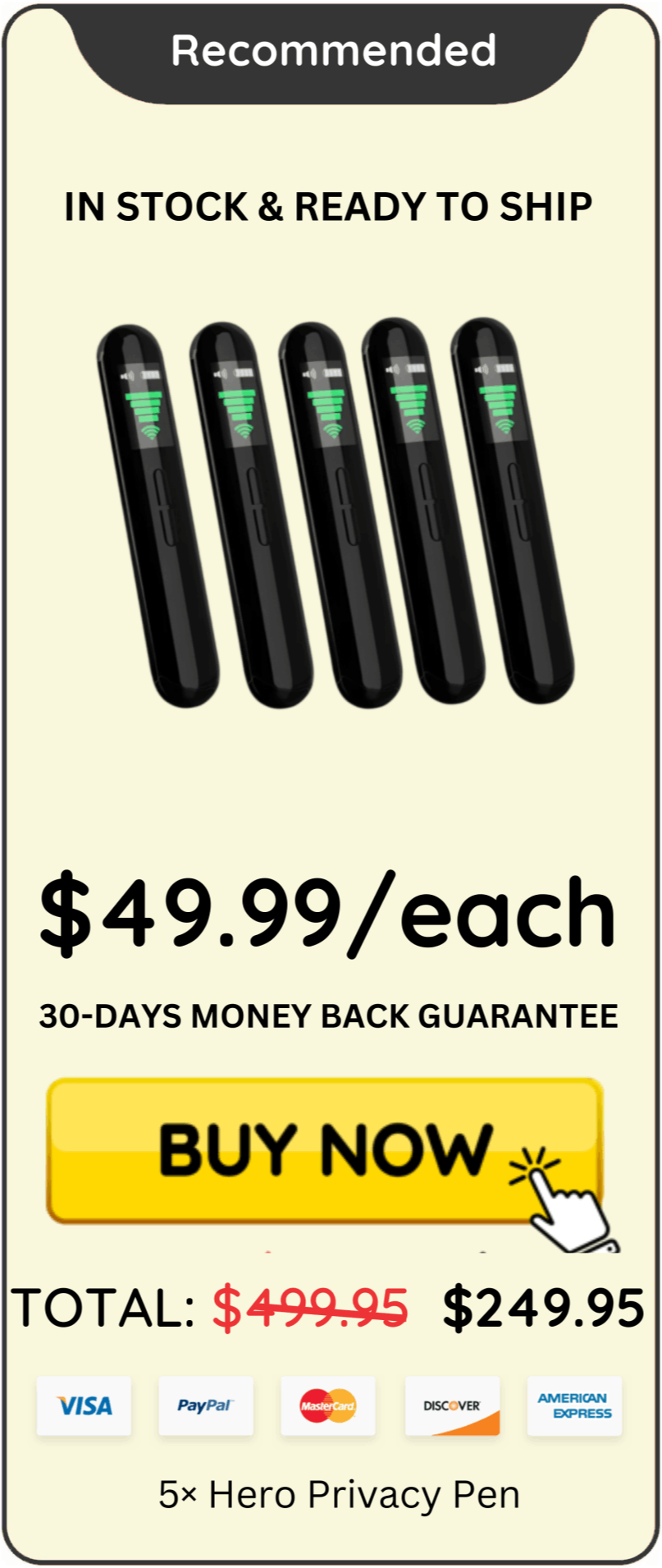 Hero Privacy Pen Package price